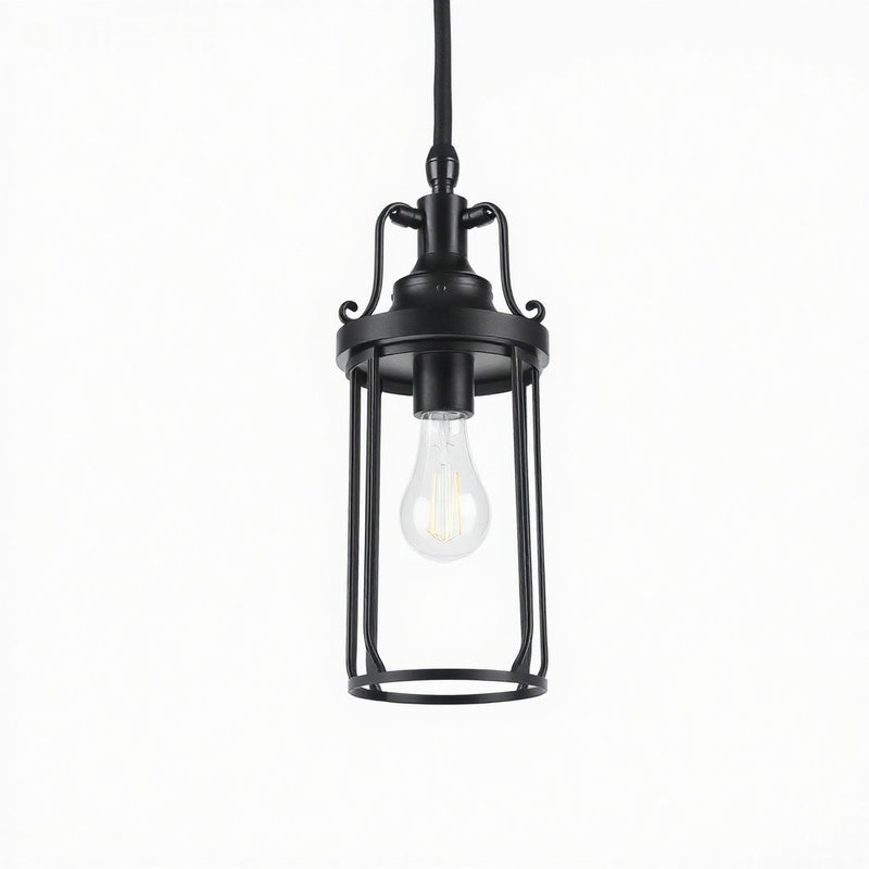 Home Decorators Collection HDY19558P2 Lámpara Colgante Havenport Negra Mate con Pantalla Blanca — imagen 1