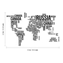Vinyl Wall Art Decal - Country Names In World Map Outline - Indoor Outdoor Educational Preschool Kindergarten Elementary High School Classroom Wall Art World Atlas 4