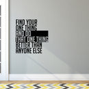 Vinyl Wall Art Decal - Find Your One Thing And Do That One Thing Better Than Anyone Else - Motivational Home Living Room Bedroom Office Sticker Decor - Modern Peel And Stick Wall Decals 2