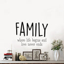 Vinyl Wall Art Decal - Family Where Life Begins & Love Never Ends - 17" x 23" - Inspirational Family Love Quotes Decoration Living Room Bedroom Indoor Outdoor Sticker for Home Decor 3