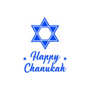 Vinyl Wall Art Decal - Happy Chanukah - 28" x 22" - Star of David Jewish Holiday Decoration Sticker - Indoor Outdoor Home Office Wall Door Window Bedroom Workplace Decor Decals (28" x 22"; White) 1