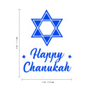 Vinyl Wall Art Decal - Happy Chanukah - 28" x 22" - Star of David Jewish Holiday Decoration Sticker - Indoor Outdoor Home Office Wall Door Window Bedroom Workplace Decor Decals (28" x 22"; White) 4