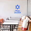 Vinyl Wall Art Decal - Happy Chanukah - 28" x 22" - Star of David Jewish Holiday Decoration Sticker - Indoor Outdoor Home Office Wall Door Window Bedroom Workplace Decor Decals (28" x 22"; White) 3
