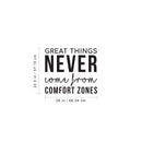 Vinyl Wall Art Decal - Great Things Never Came From Comfort Zones - 22.5" x 26" - Positive Home Living Room Bedroom Office Decor - Modern Peel And Stick Motivational Life Quotes 1