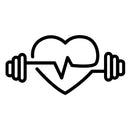 Vinyl Wall Art Decal - Heart Shape Weights - 15" x 30" - Modern Trendy Workout Designs For Home Gym Fitness Lifestyle Health Personal Trainer Locker Room Indoor Outdoor Decor 1