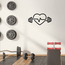 Vinyl Wall Art Decal - Heart Shape Weights - 15" x 30" - Modern Trendy Workout Designs For Home Gym Fitness Lifestyle Health Personal Trainer Locker Room Indoor Outdoor Decor 3