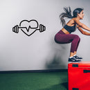 Vinyl Wall Art Decal - Heart Shape Weights - 15" x 30" - Modern Trendy Workout Designs For Home Gym Fitness Lifestyle Health Personal Trainer Locker Room Indoor Outdoor Decor 2