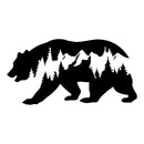 Vinyl Wall Art Decal - Forest In Bear Abstract - 19.5" x 38.5" - Wild Animal Lovers Silhouette Home Apartment Office Bedroom Living Room Work Store Indoor Outdoor Decor Design 1