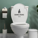 Vinyl Wall Art Decal - Downloading - 6.68" x 8" - Funny Modern Witty Humorous Toilet Flushing Decoration For Household Home Bathroom Indoor Dorm Room Apartment Quote 2