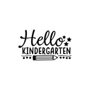 Vinyl Wall Art Decal - Hello Kindergarten - 22" x 38" - Trendy Star Pencil Shape Quote For Home Apartment Living Room Kids Room Nursery Playroom School Indoor Decoration 1