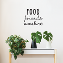 Vinyl Wall Art Decal - Food Friends Sunshine - 17" x 19.5" - Modern Motivational Friendship Quote For Home Living Room Bar Restaurant Coffee Shop Decoration Sticker 3