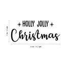 Vinyl Wall Art Decal - Holly Jolly Christmas - 13" x 30" - Trendy Cute Quote For Home Living Room Front Door Coffee Shop Store Office School Seasonal Decoration Sticker 4