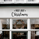 Vinyl Wall Art Decal - Holly Jolly Christmas - 13" x 30" - Trendy Cute Quote For Home Living Room Front Door Coffee Shop Store Office School Seasonal Decoration Sticker 3