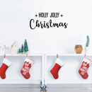 Vinyl Wall Art Decal - Holly Jolly Christmas - Trendy Cute Quote For Home Living Room Front Door Coffee Shop Store Office School Seasonal Decoration Sticker 5