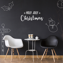 Vinyl Wall Art Decal - Holly Jolly Christmas - 13" x 30" - Trendy Cute Quote For Home Living Room Front Door Coffee Shop Store Office School Seasonal Decoration Sticker 2