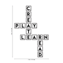 Vinyl Wall Art Decal - Create Play Learn Read - Modern Inspirational Game Quote Sticker Scrabble Shape For Teen Bedroom Home Office Kids Room Playroom Classroom Decor 4