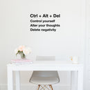 Vinyl Wall Art Decal - Ctrl + Alt + Del - 13" x 22" - Trendy Inspirational Funny Cute Quote Sticker For Bedroom Playroom Kids Room Gaming Room Daycare School Coffee Shop Office Decor 2