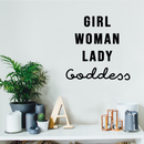 Vinyl Wall Art Decal - Girl Woman Lady Goddess - 12" x 12" - Trendy Inspirational Positive Cute Girly Quote Sticker For Girls Room Bedroom Closet Bathroom Office Yoga Ballet Feminine Decor 2