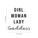 Vinyl Wall Art Decal - Girl Woman Lady Goddess - 12" x 12" - Trendy Inspirational Positive Cute Girly Quote Sticker For Girls Room Bedroom Closet Bathroom Office Yoga Ballet Feminine Decor 4