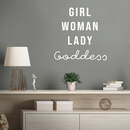 Vinyl Wall Art Decal - Girl Woman Lady Goddess - 12" x 12" - Trendy Inspirational Positive Cute Girly Quote Sticker For Girls Room Bedroom Closet Bathroom Office Yoga Ballet Feminine Decor 2
