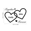 Vinyl Wall Art Decal - Custom Couples Names - 22" x 33" - Super Cute Together Forever Names Heart Shape Design Sticker For Couples & Family Love Bedroom Closet Bathroom Mirror Living Room Decor 4