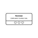 Vinyl Wall Art Decal - Compliment Yourself Girl - 10" x 23" - Trendy Inspirational Cool Cute Iphone Reminder Shape Design Quote Sticker For Home Bedroom Living Room Office Business Coffee Shop  Decor 1