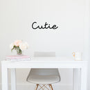Vinyl Wall Art Decal - Cutie - 6" x 22" - Trendy Cute Inspirational Lovely Quote Sticker For Bedroom Closets Living Room Kids Room Playroom Nursery Baby Room Daycare Charming Decor 2