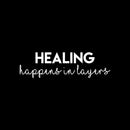 Vinyl Wall Art Decal - Healing Happens In Layers - 7" x 25" - Modern Inspirational Optimism Quote Sticker for Home Bedroom Living Room Makeup Mirror Therapist Office Decor 1