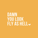 Vinyl Wall Art Decal - Damn You Look Fly As Hell - 17.5" x 16" - Modern Motivational Sarcasm Self Esteem Quote Sticker For Bedroom Closet Home Office Living Room Bathroom Decor 1