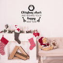 Vinyl Wall Art Decal - Christmas Cheer And Wishing You A Happy New Year - 17" x 19.5" - Lovely Inspiring Quote Sticker For Bedroom Living Room Windows Coffee Shop Holyday Season Decor 2