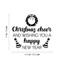 Vinyl Wall Art Decal - Christmas Cheer And Wishing You A Happy New Year - 17" x 19.5" - Lovely Inspiring Quote Sticker For Bedroom Living Room Windows Coffee Shop Holyday Season Decor 4