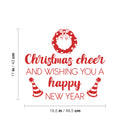 Vinyl Wall Art Decal - Christmas Cheer And Wishing You A Happy New Year - 17" x 19.5" - Lovely Inspiring Quote Sticker For Bedroom Living Room Windows Coffee Shop Holyday Season Decor 4
