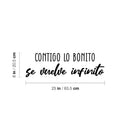 Vinyl Wall Art Decal - Contigo Lo Bonito Se Vuelve Infinito / With You The Beautiful Becomes Infinite - Trendy Inspiring Lovely Spanish Quote Sticker For Bedroom Closet Decor 4