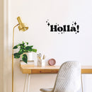 Vinyl Wall Art Decal - Holla / Hola - Trendy Inspirational Fun Design Spanish Quote Sticker For Home Living Room Doors Windows School Office Storefront Coffee Shop Decor 3