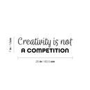 Vinyl Wall Art Decal - Creativity Is Not A Competition - 7" x 25" - Trendy Inspirational Artistic Quote Sticker For Home School Classroom Bedroom Work Office Coffee Shop Decor 4