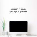 Vinyl Wall Art Decal - Change Is Good Change Is Growth - 5.5" x 24.5" - Modern Inspirational Self Esteem Sticker Quote For Home Office Bedroom Living Room School Decor 1