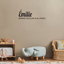Vinyl Wall Art Decal - Emilie Meaning - 30" x 10" - Trendy Inspirational Quote Sticker For Children Bedroom Home School Classroom Nursery Daycare Kids Room Decor 2