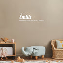 Vinyl Wall Art Decal - Emilie Meaning - 30" x 10" - Trendy Inspirational Quote Sticker For Children Bedroom Home School Classroom Nursery Daycare Kids Room Decor 3