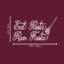 Vinyl Wall Art Decal - Eat Pasta Run Fasta - 22" x 40" - Modern Fork With Pasta Design Funny Quote Sticker For Home Kitchen Office Restaurant Storefront Decor 4