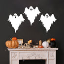 Vinyl Wall Art Decal - Ghost Trio - 19" x 21" Each -Seasonal Movie Props Trendy Funny Halloween Quote Sticker For School Classroom Entryway Living Room Storefront Coffee Shop Spooky Decor 3