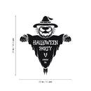 Vinyl Wall Art Decal - Halloween Party Come In - From 20" x 23" - Seasonal Welcome Sign Horror Scarecrow Shape Quote Sticker For Entryway Storefront Office Living Room Scary Spooky Decor 4