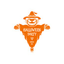 Vinyl Wall Art Decal - Halloween Party Come In - From 20" x 23" - Seasonal Welcome Sign Horror Scarecrow Shape Quote Sticker For Entryway Storefront Office Living Room Scary Spooky Decor 1