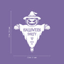 Vinyl Wall Art Decal - Halloween Party Come In - From 20" x 23" - Seasonal Welcome Sign Horror Scarecrow Shape Quote Sticker For Entryway Storefront Office Living Room Scary Spooky Decor 4