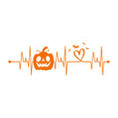 Vinyl Wall Art Decal - Heart Bit Halloween - 33.5" x 11" - Scary Pumpkin Face Seasonal Quote Sticker For Entryway Storefront Office Living Room Horror Spooky Decor 1