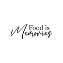 Vinyl Wall Art Decal - Food Is Memories - 15" x 40" - Trendy Inspirational Lovely Good Vibes Quote Sticker For Home Kitchen Dining Room Restaurant Coffee Shop Storefront Decor 1