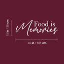 Vinyl Wall Art Decal - Food Is Memories - 15" x 40" - Trendy Inspirational Lovely Good Vibes Quote Sticker For Home Kitchen Dining Room Restaurant Coffee Shop Storefront Decor 4