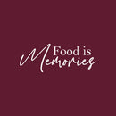 Vinyl Wall Art Decal - Food Is Memories - 15" x 40" - Trendy Inspirational Lovely Good Vibes Quote Sticker For Home Kitchen Dining Room Restaurant Coffee Shop Storefront Decor 1