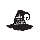 Vinyl Wall Art Decal - I Witch You A Happy Halloween - 16.5" x 22" - Hat Design Seasonal Halloween Quote Sticker For Entryway Storefront Office Living Room Scary Spooky Decor 1