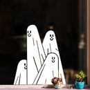 Vinyl Wall Art Decal - Happy Three Ghost - 19" x 16.5" - Trendy Cute Fun Halloween Season Design Sticker For Home Family Room Windows Entry Doors Office Coffee Shop School Spooky Decor 2