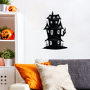Vinyl Wall Art Decal - Haunted House - Spooky Mansion Design Seasonal Halloween Quote Sticker For Entryway Storefront Office Living Room Scary Spooky Decor 3